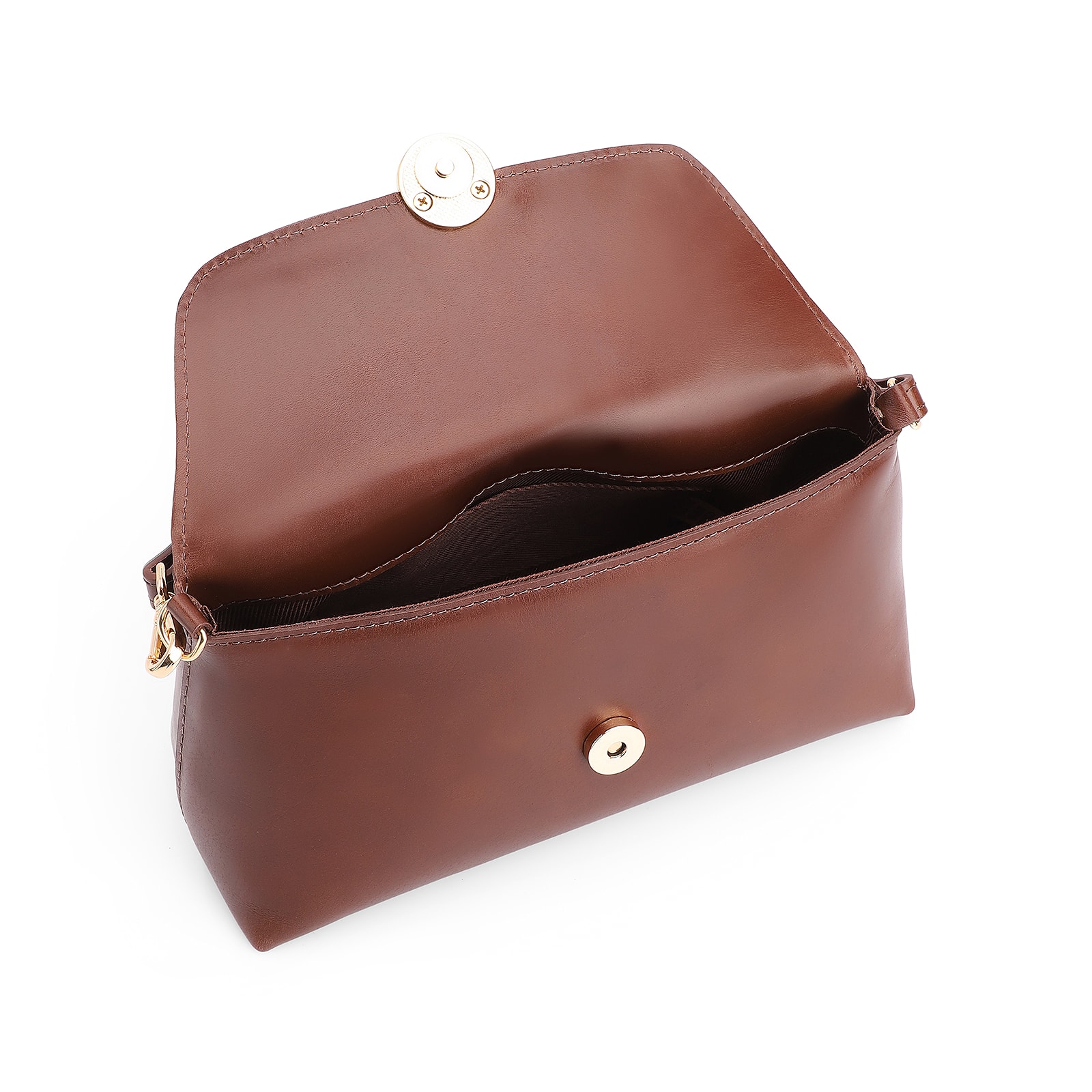 Bolsa De Mão Couro Marrom