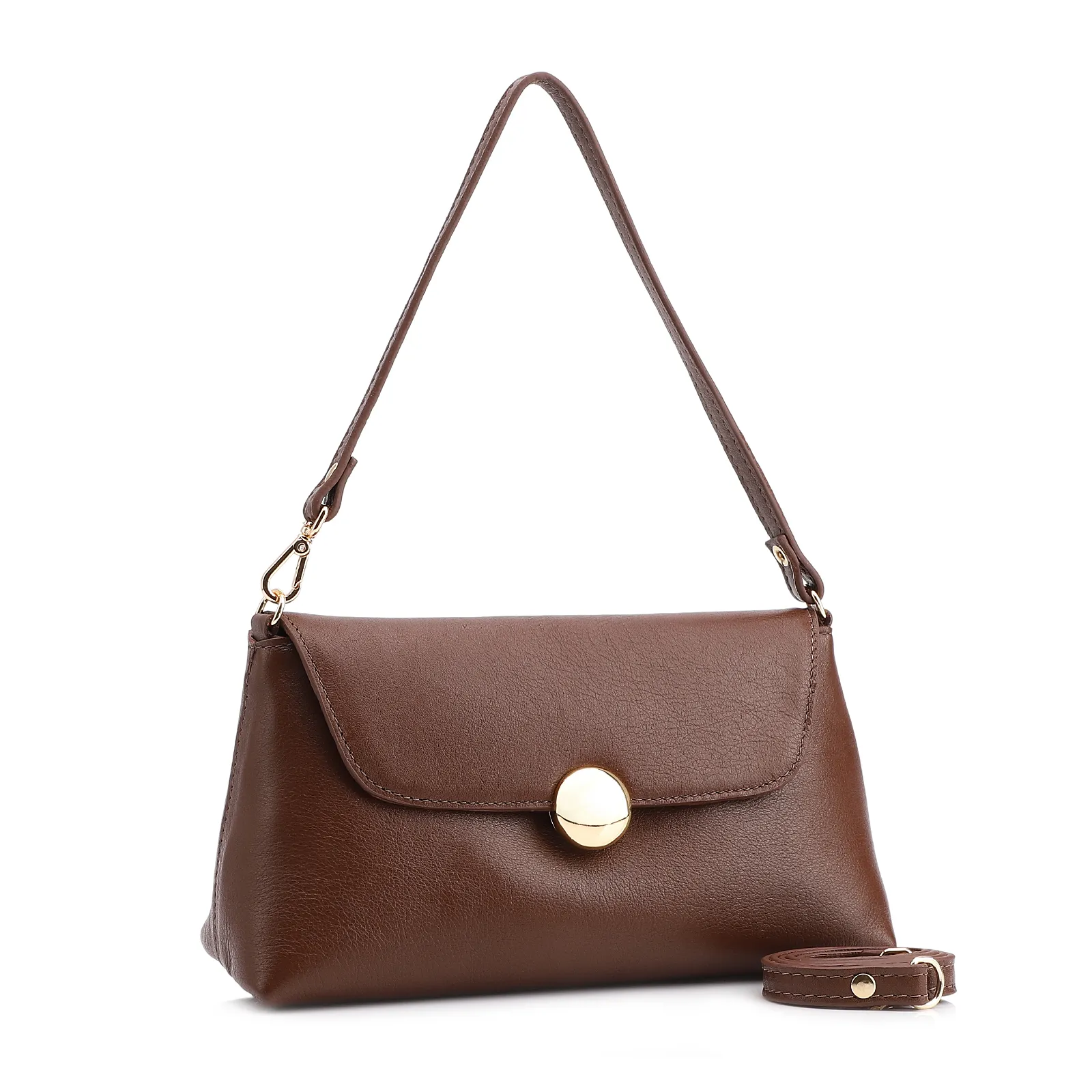 Bolsa De Mão Couro Marrom