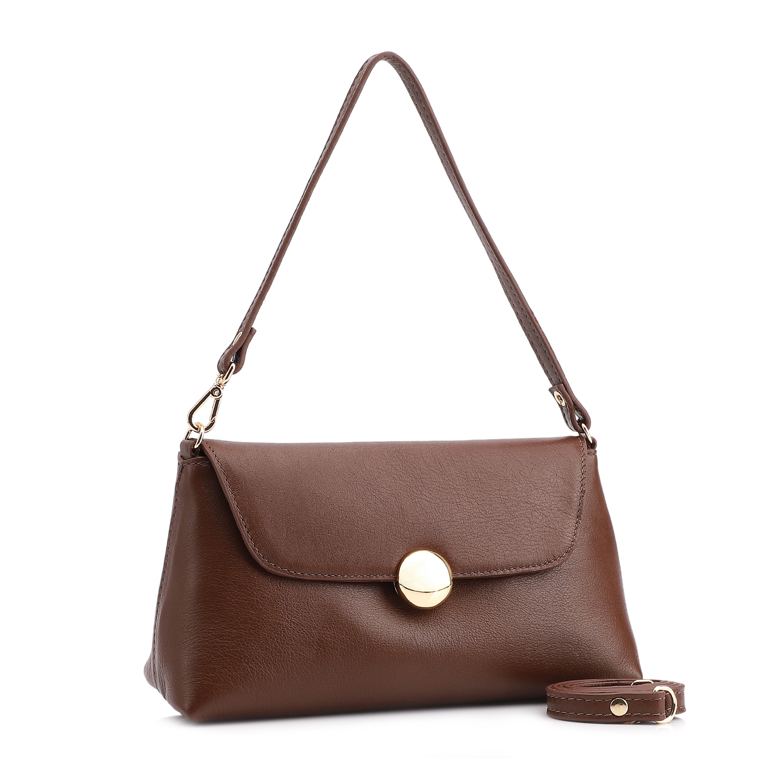 Bolsa De Mão Couro Marrom