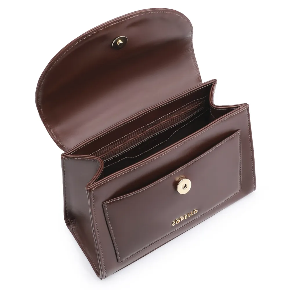 Bolsa De Mão Couro Marrom/Alça Alt Tartaruga - imagem 4