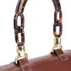 Bolsa De Mão Couro Marrom/Alça Alt Tartaruga - imagem 5