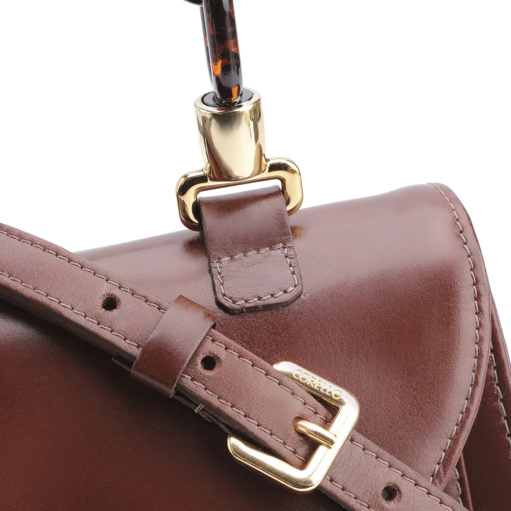 Bolsa De Mão Couro Marrom/Alça Alt Tartaruga - imagem 7