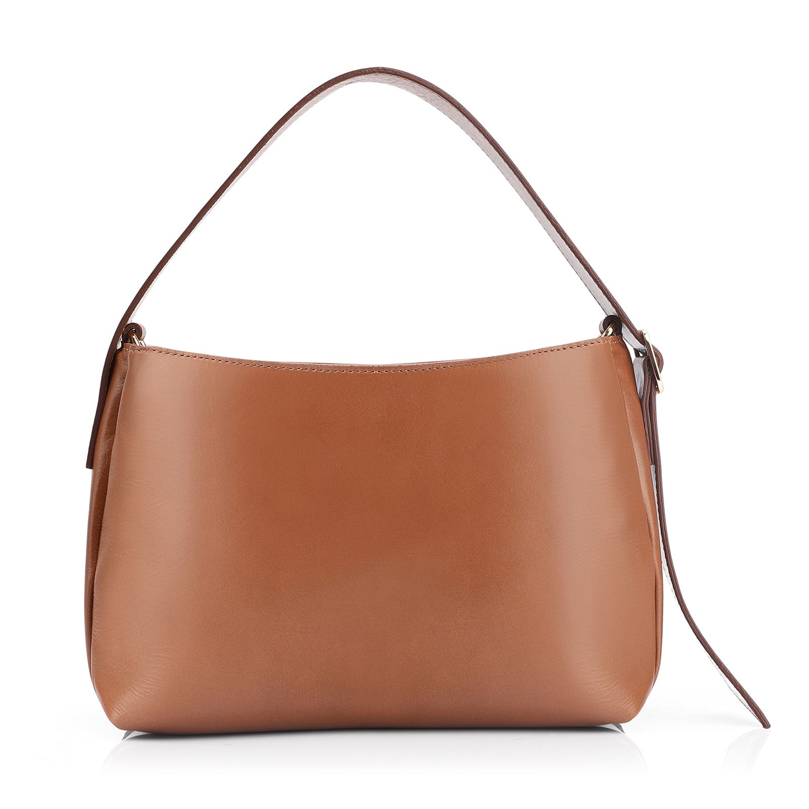 Bolsa De Mão Couro Marrom/Alt Tramado Marrom Claro