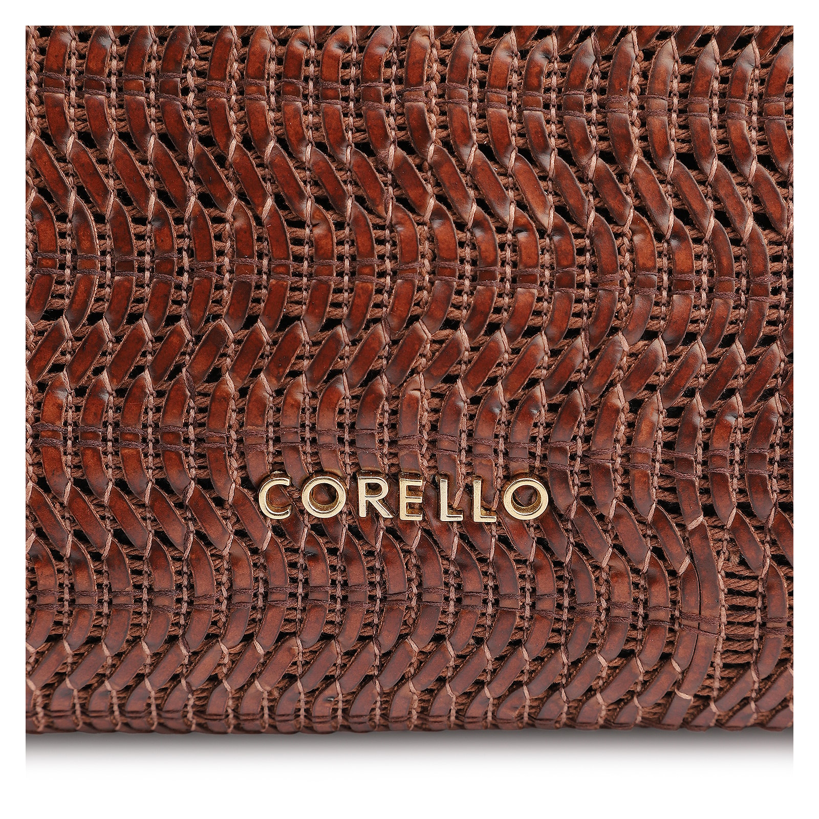 Bolsa De Mão Couro Marrom/Alt Tramado Marrom Escuro
