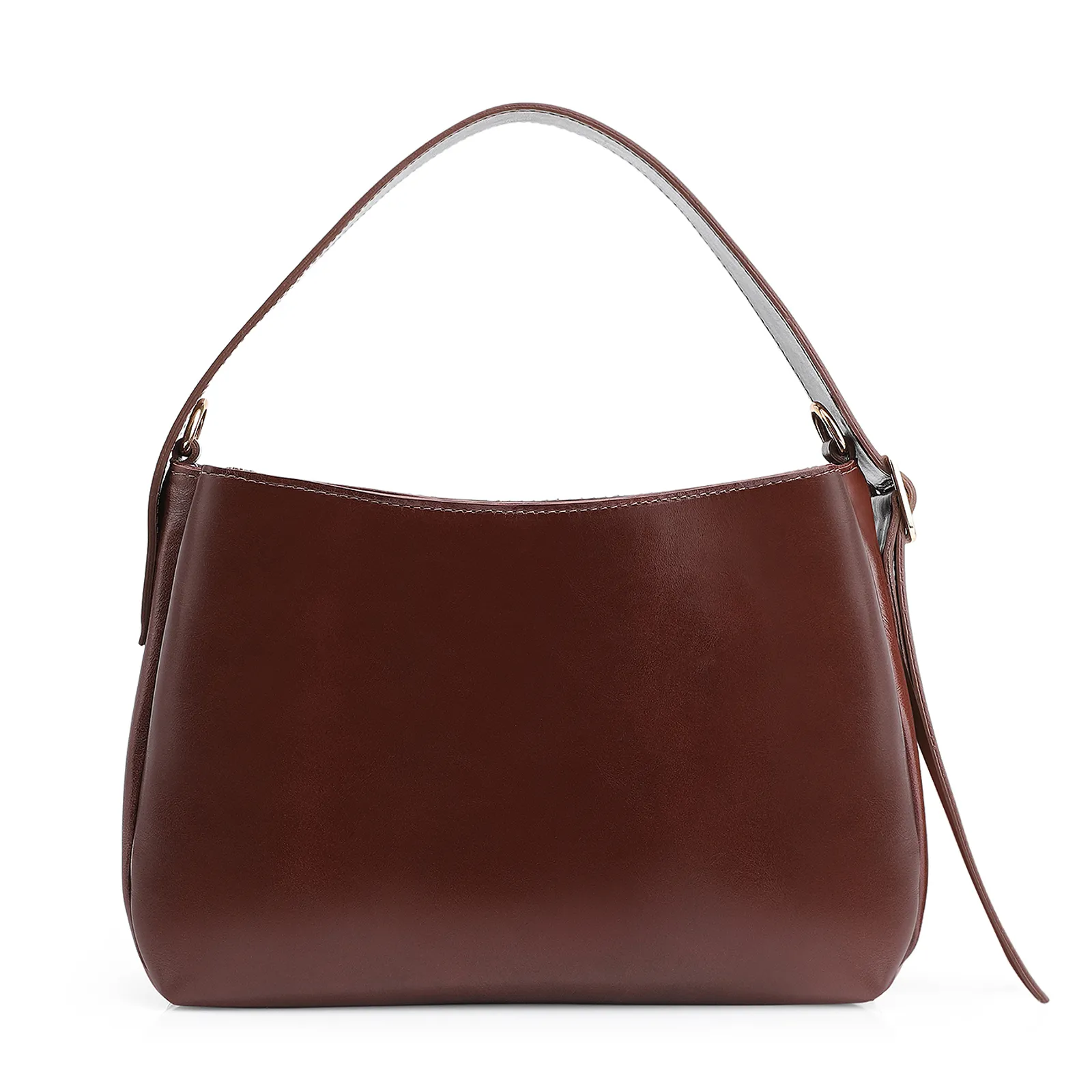 Bolsa De Mão Couro Marrom/Alt Tramado Marrom Escuro