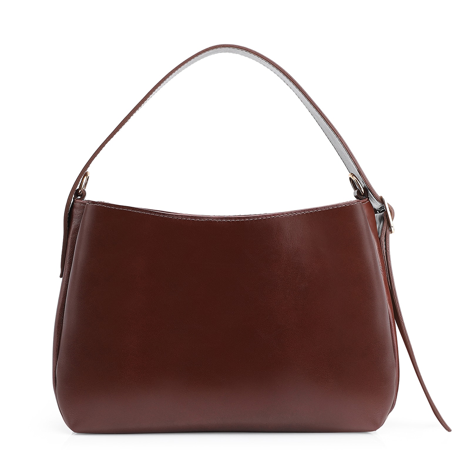 Bolsa De Mão Couro Marrom/Alt Tramado Marrom Escuro
