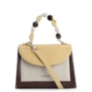 Bolsa De Mão Couro Marrom/Amarelo/Off White - imagem 1