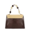 Bolsa De Mão Couro Marrom/Amarelo/Off White - imagem 3
