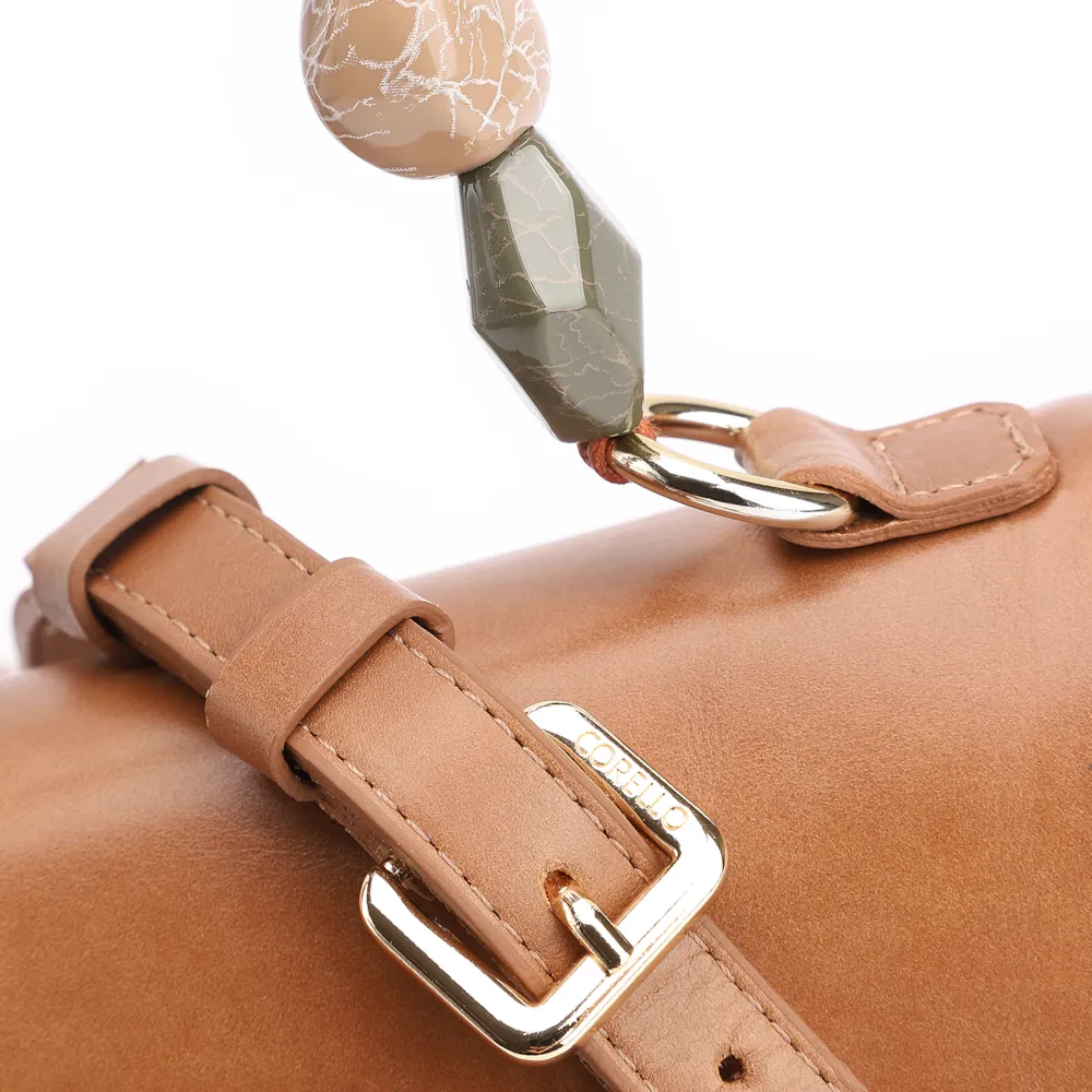 Bolsa De Mão Couro Marrom Claro - imagem 5