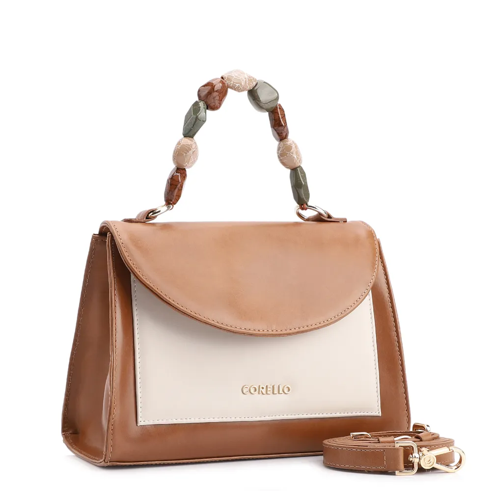 Bolsa De Mão Couro Marrom Claro - imagem 2