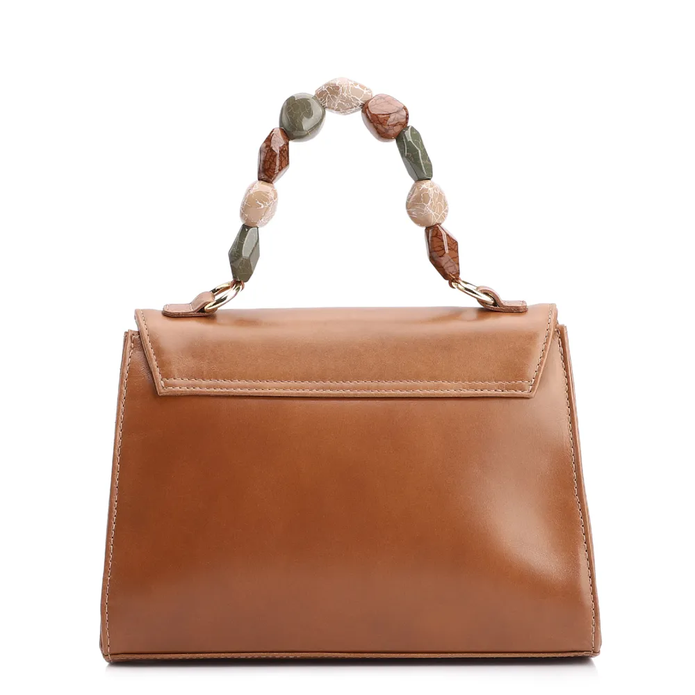 Bolsa De Mão Couro Marrom Claro - imagem 3