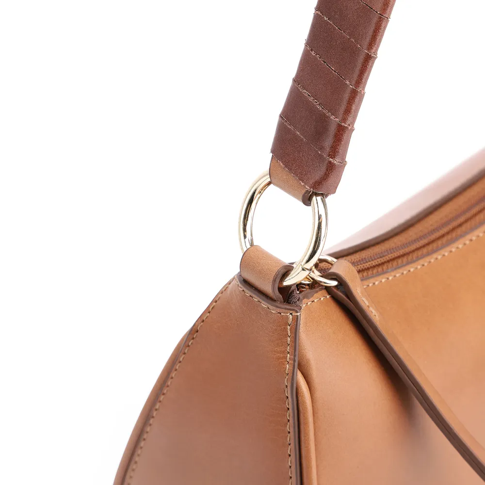 Bolsa De Mão Couro Marrom Claro - imagem 6