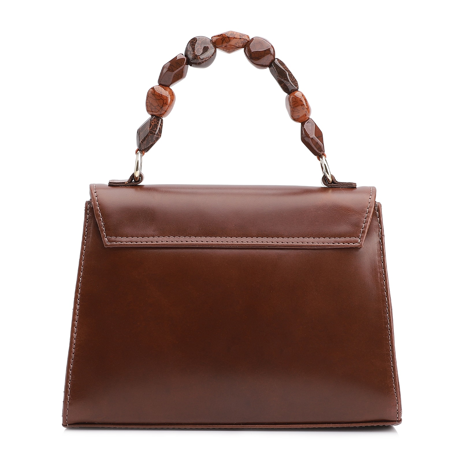Bolsa De Mão Couro Marrom /Couro Marrom Claro
