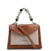 Bolsa De Mão Couro Marrom/Off White - imagem 1