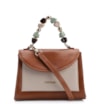 Bolsa De Mão Couro Marrom/Off White - imagem 1