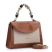 Bolsa De Mão Couro Marrom/Off White - imagem 2