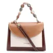 Bolsa De Mão Couro Marrom/Off White - imagem 1