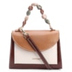 Bolsa De Mão Couro Marrom/Off White - imagem 1