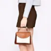 Bolsa De Mão Couro Marrom/Off White - imagem 2