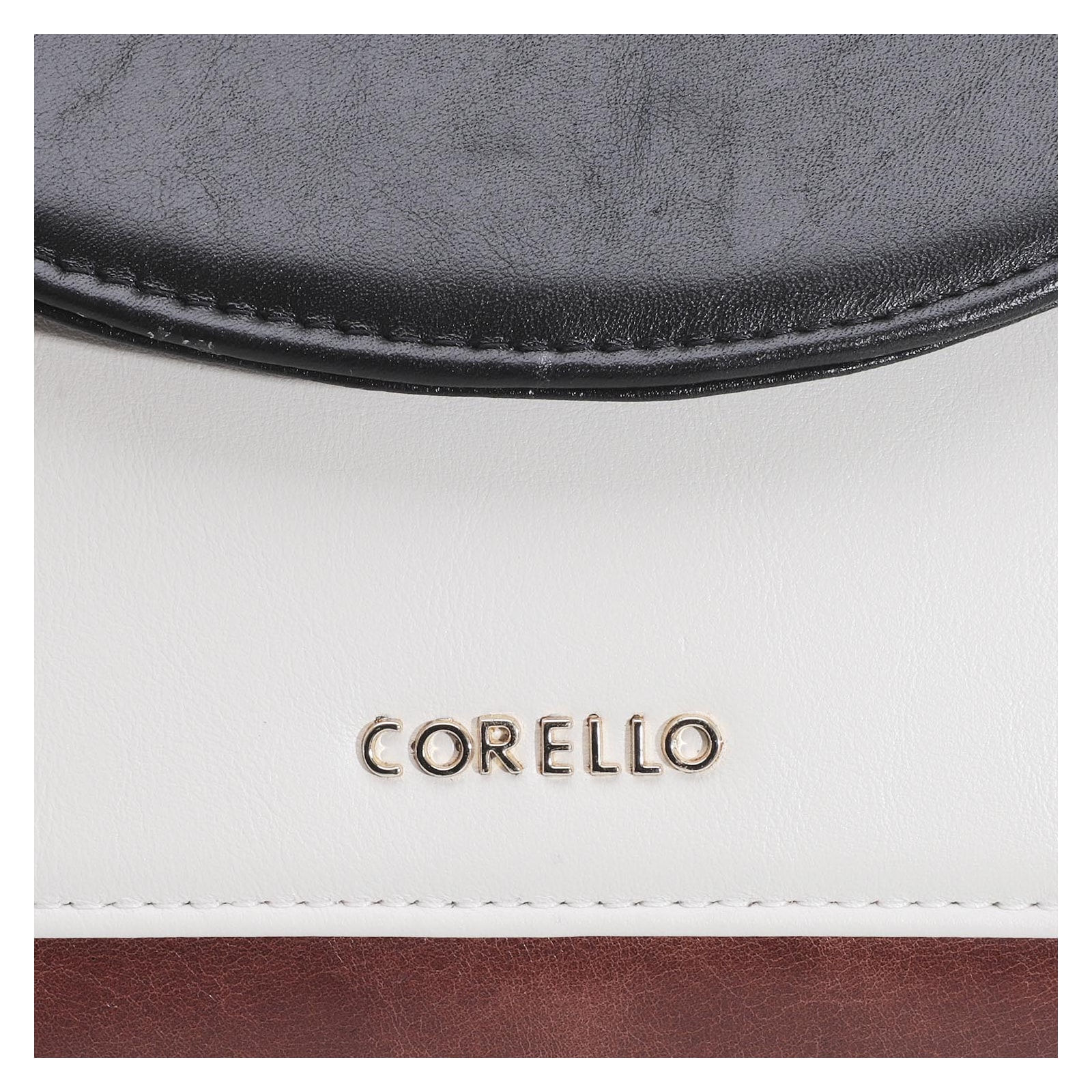 Bolsa De Mão Couro Marrom/Preto/Off White