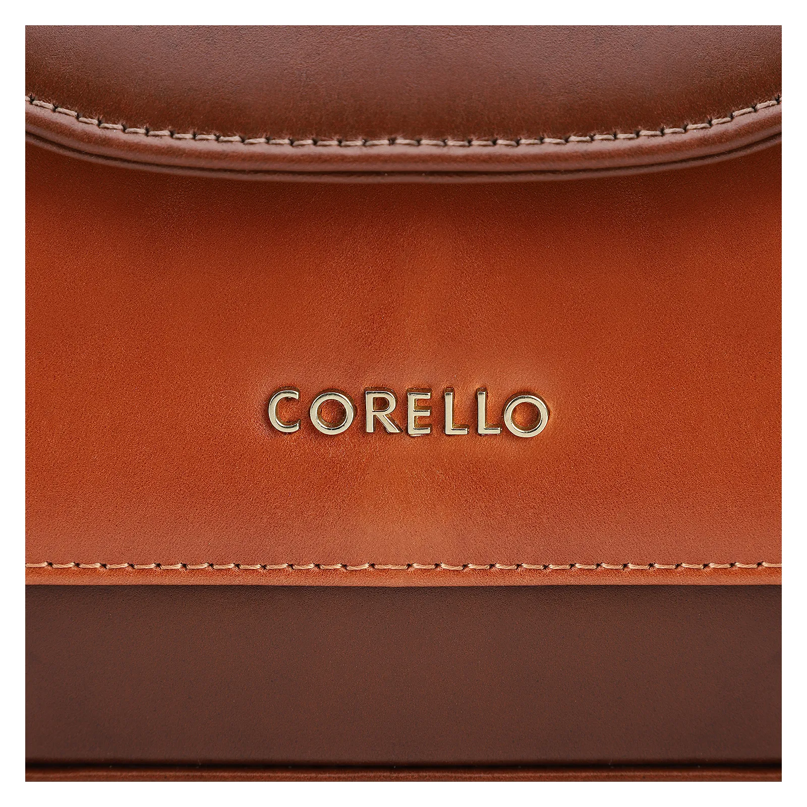 Bolsa De Mão Couro Marrrom Escuro e Marrom Claro