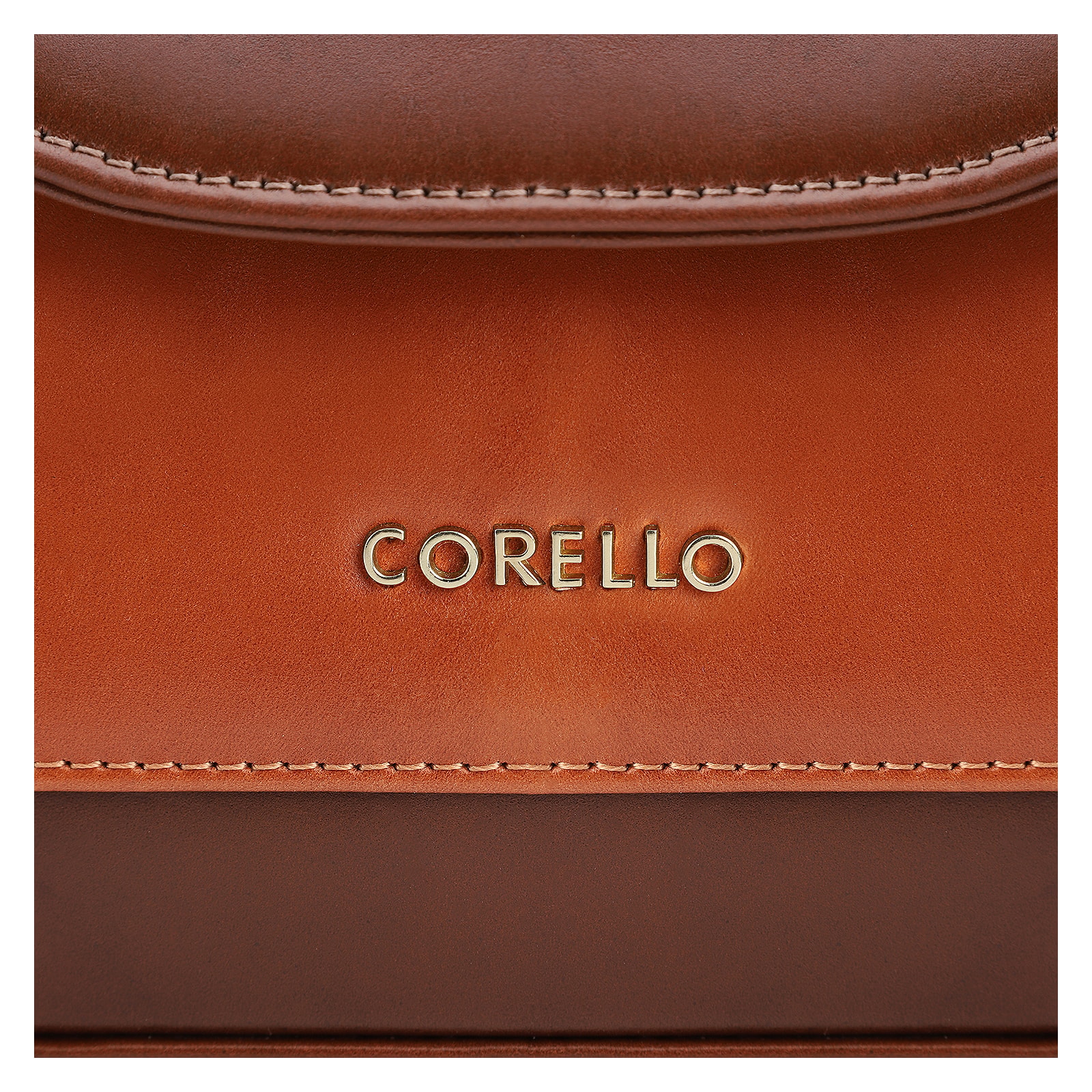Bolsa De Mão Couro Marrrom Escuro e Marrom Claro