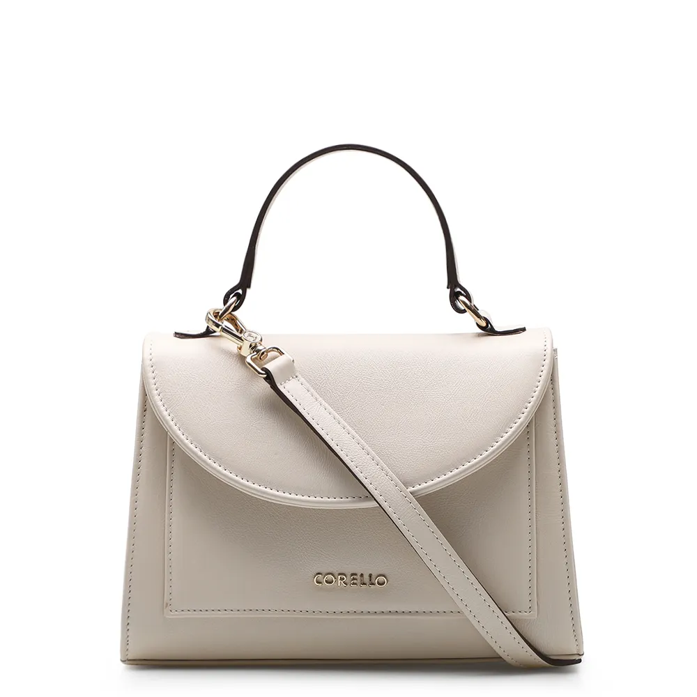 Bolsa De Mão Couro Off White