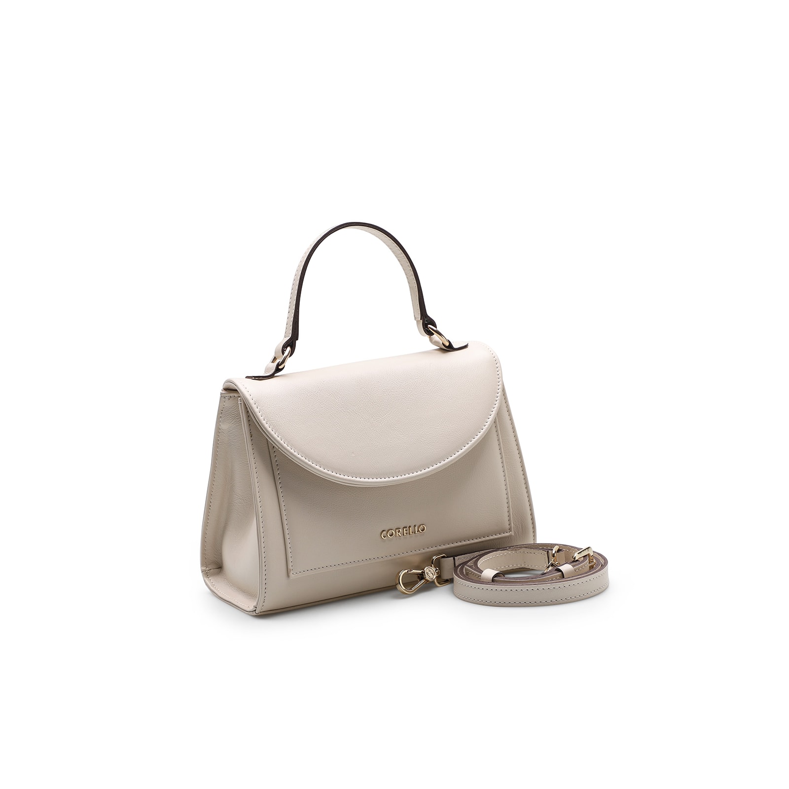 Bolsa De Mão Couro Off White