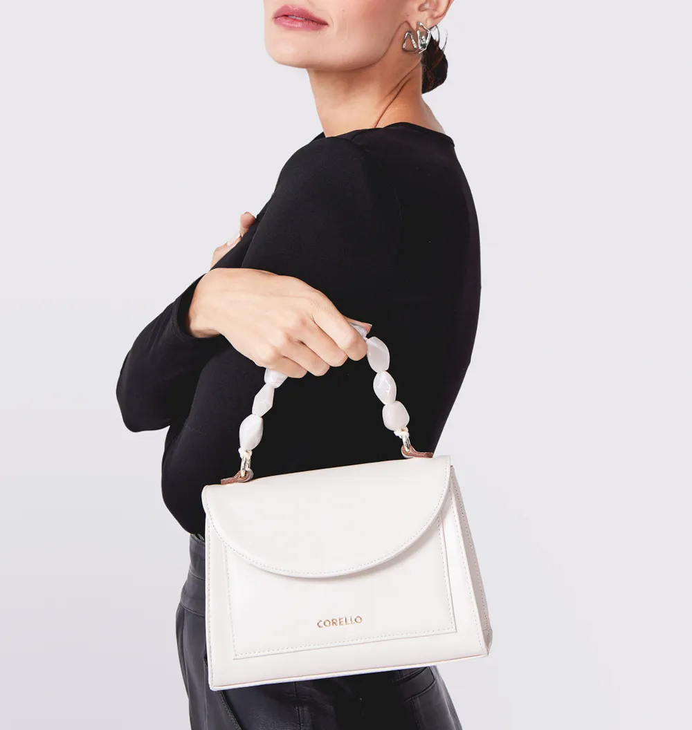 Bolsa De Mão Couro Off White - imagem 2