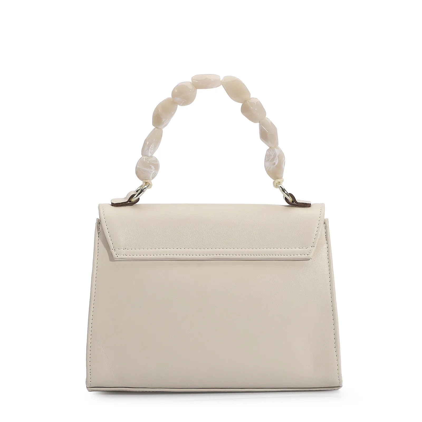 Bolsa De Mão Couro Off White