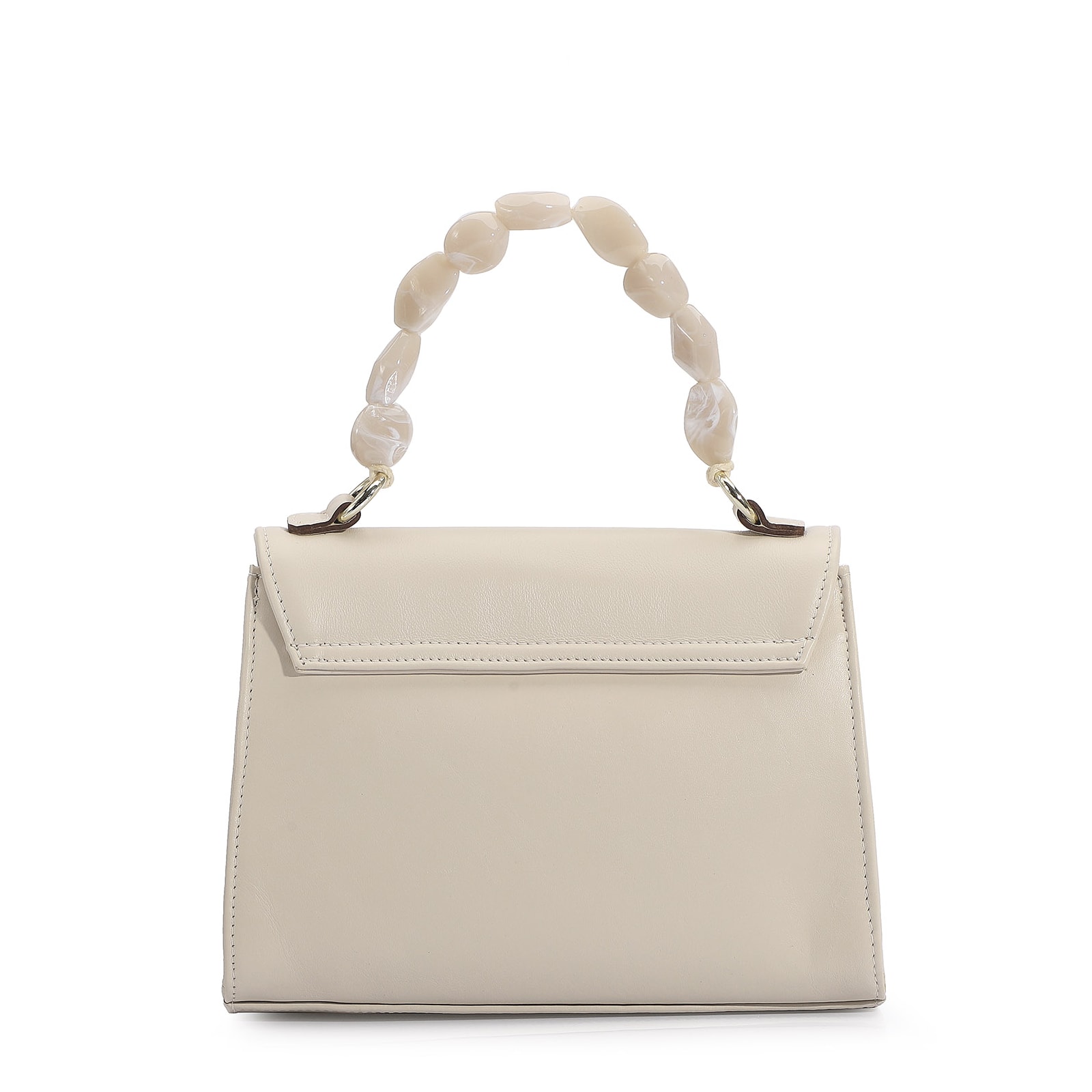 Bolsa De Mão Couro Off White