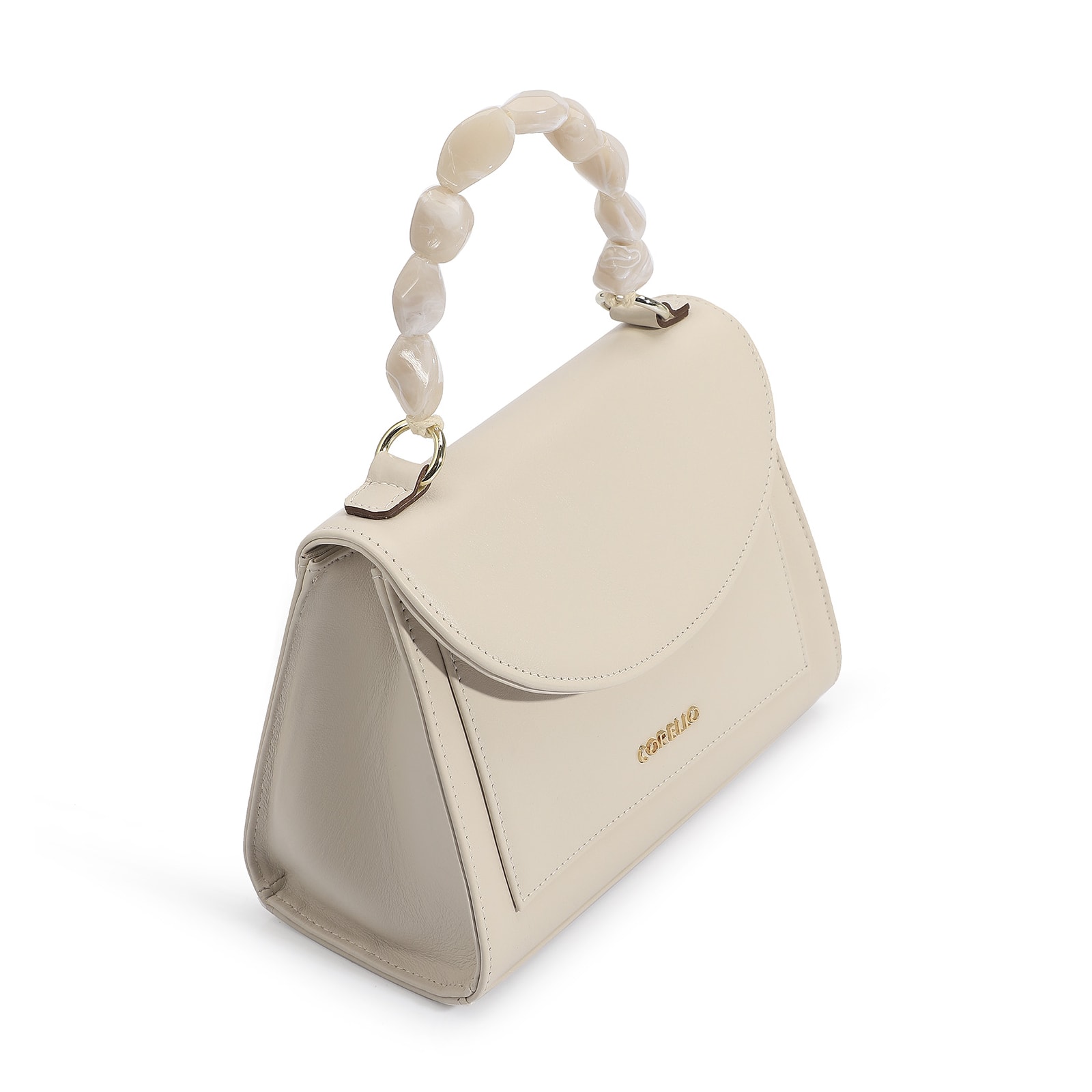 Bolsa De Mão Couro Off White