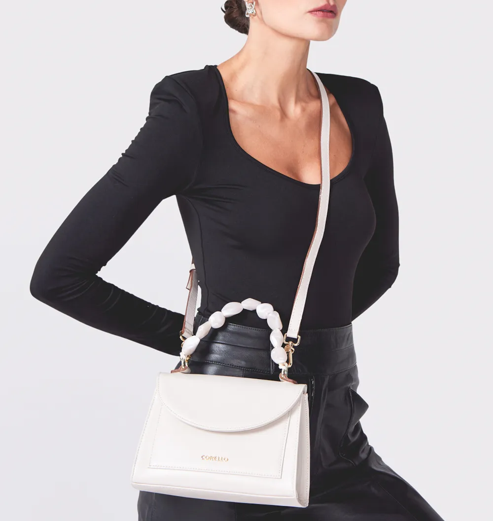 Bolsa De Mão Couro Off White - imagem 9