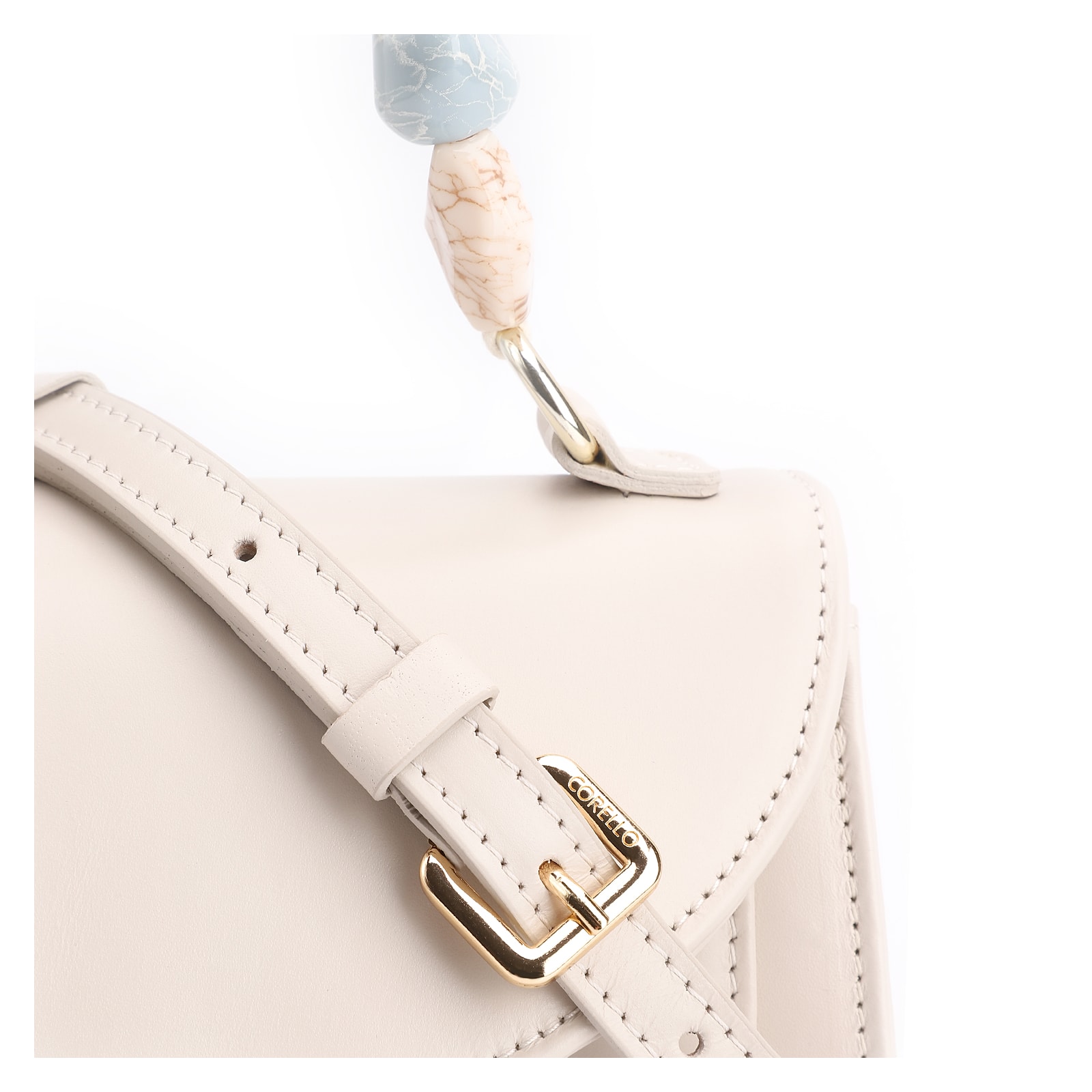 Bolsa De Mão Couro Off White