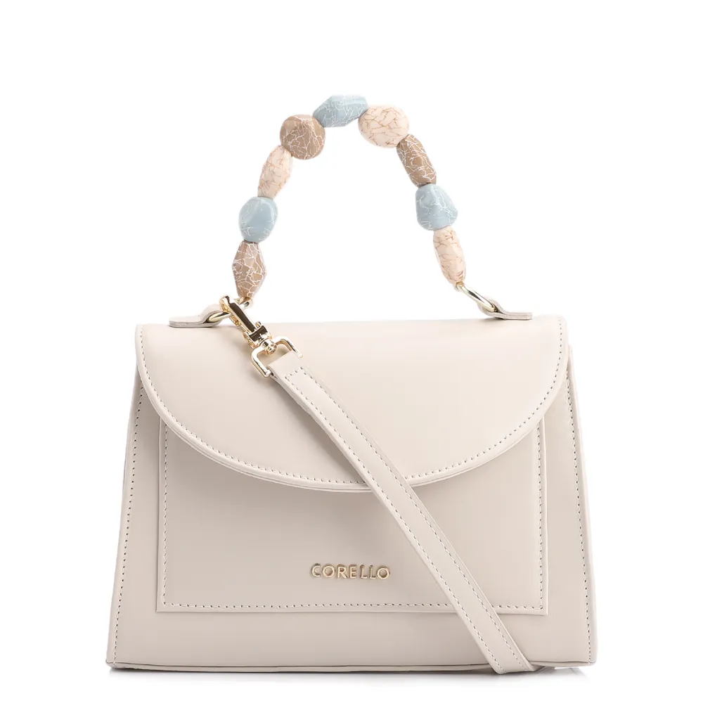 Bolsa De Mão Couro Off White
