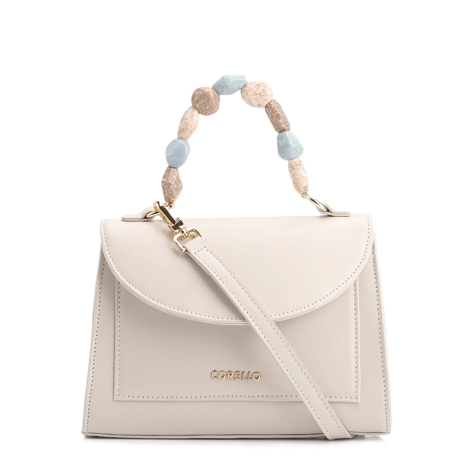 Bolsa De Mão Couro Off White