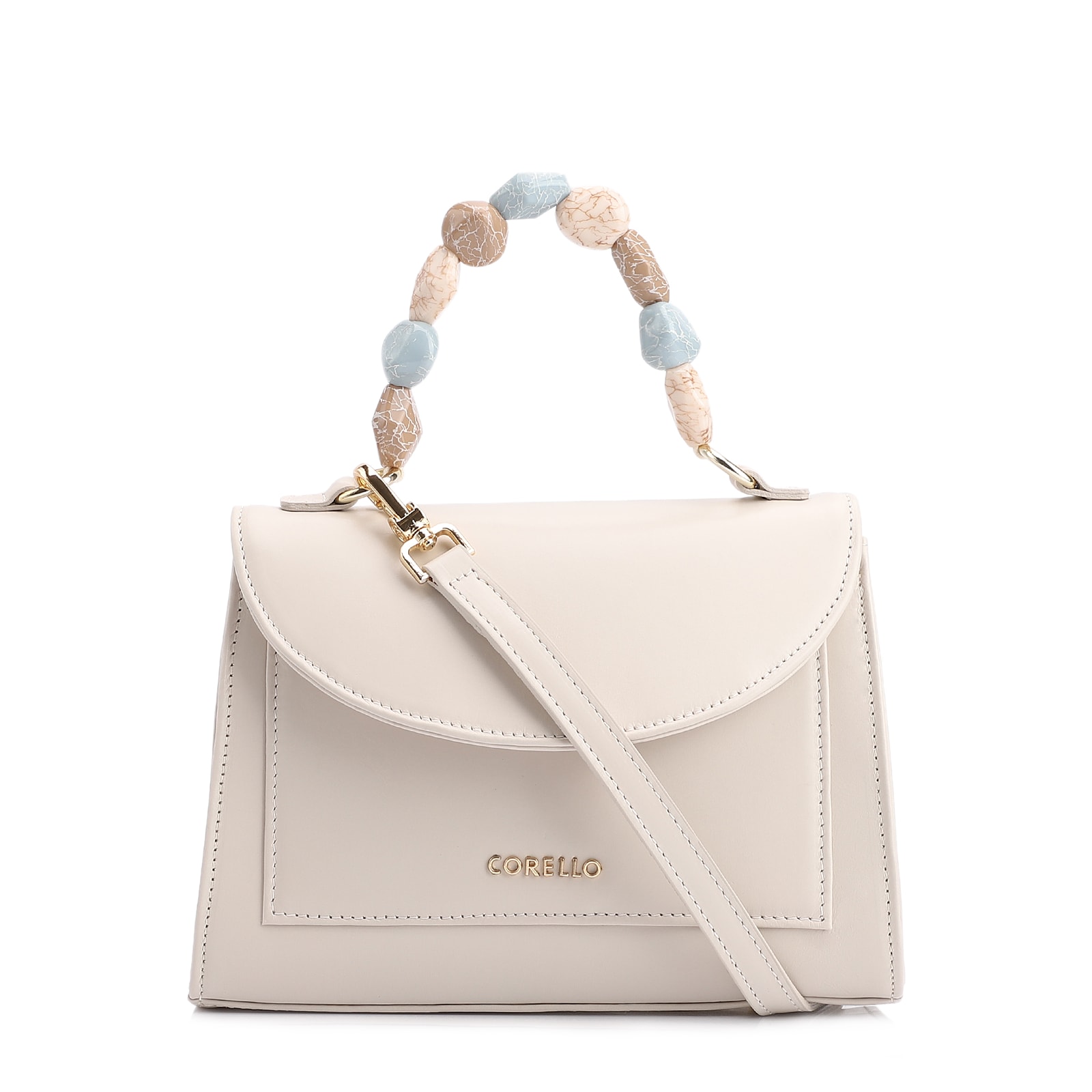 Bolsa De Mão Couro Off White