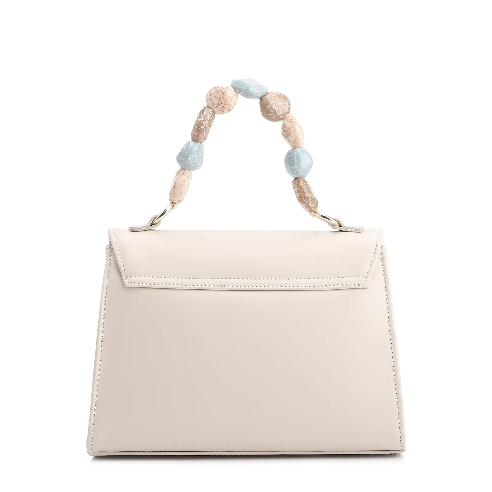 Bolsa De Mão Couro Off White