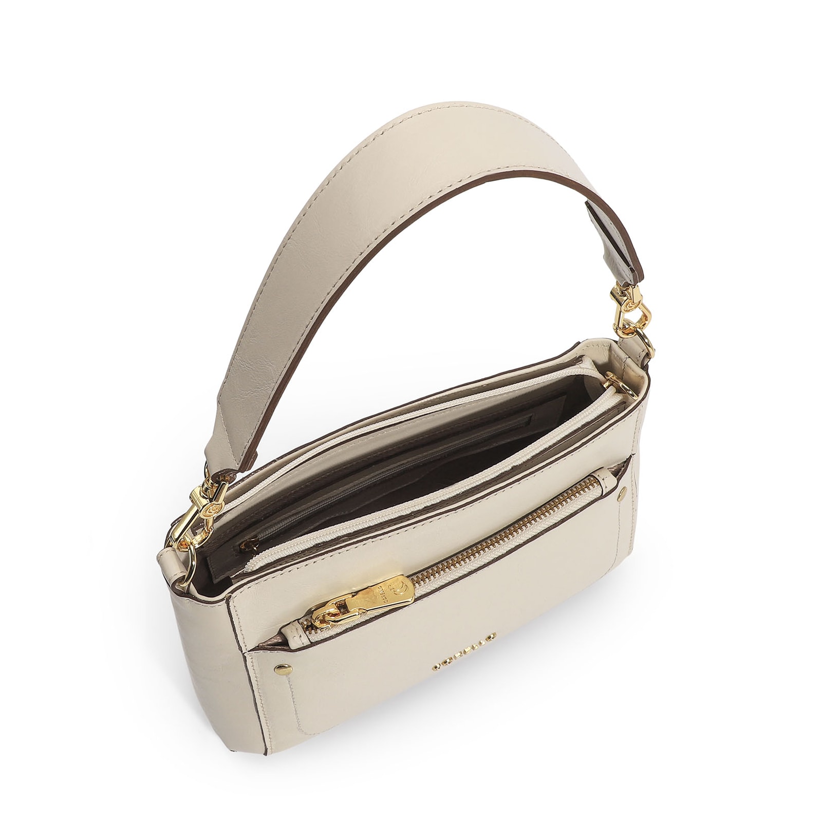 Bolsa De Mão Couro Off White