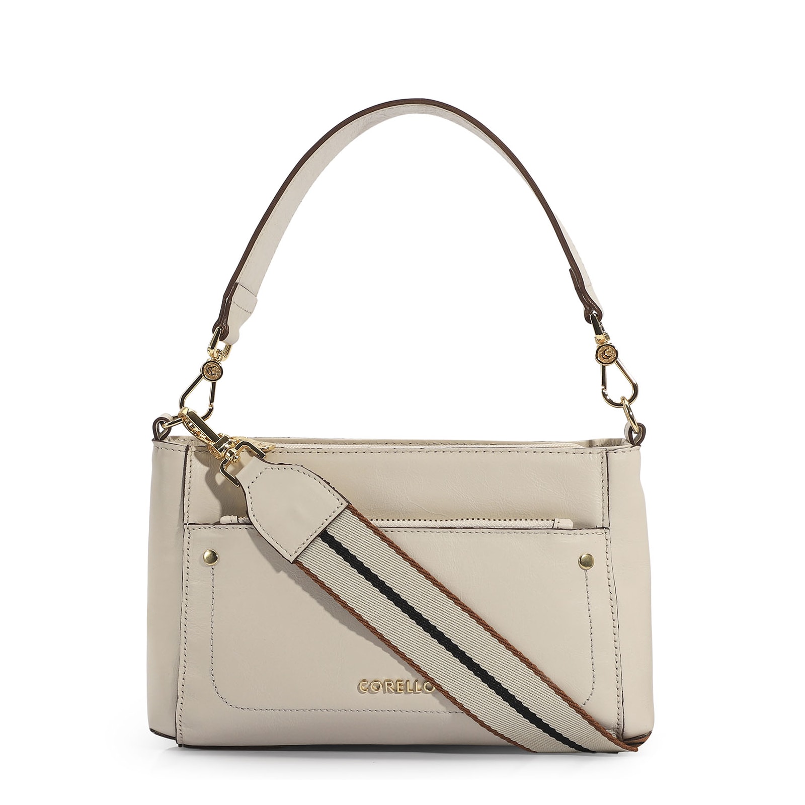Bolsa De Mão Couro Off White