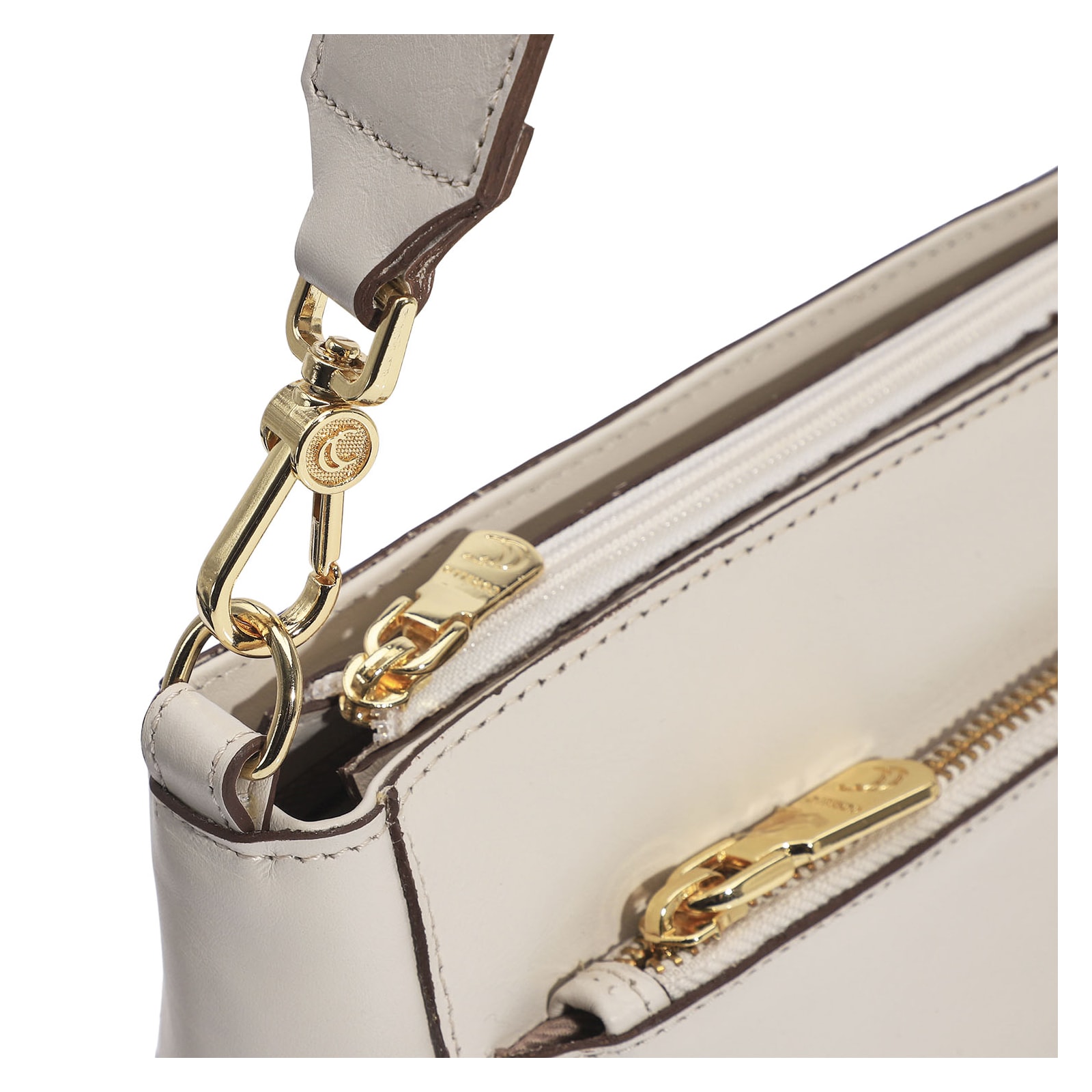 Bolsa De Mão Couro Off White