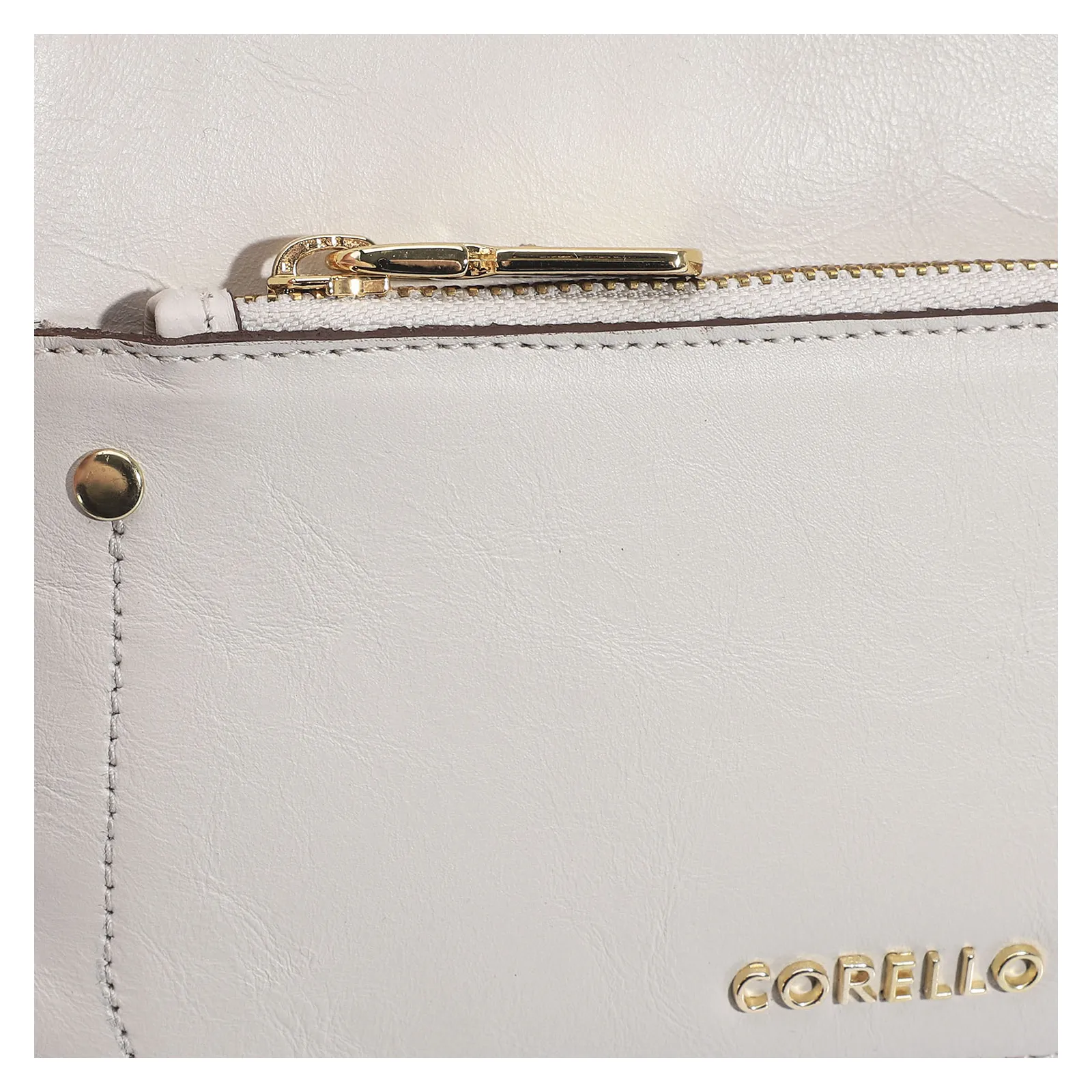 Bolsa De Mão Couro Off White