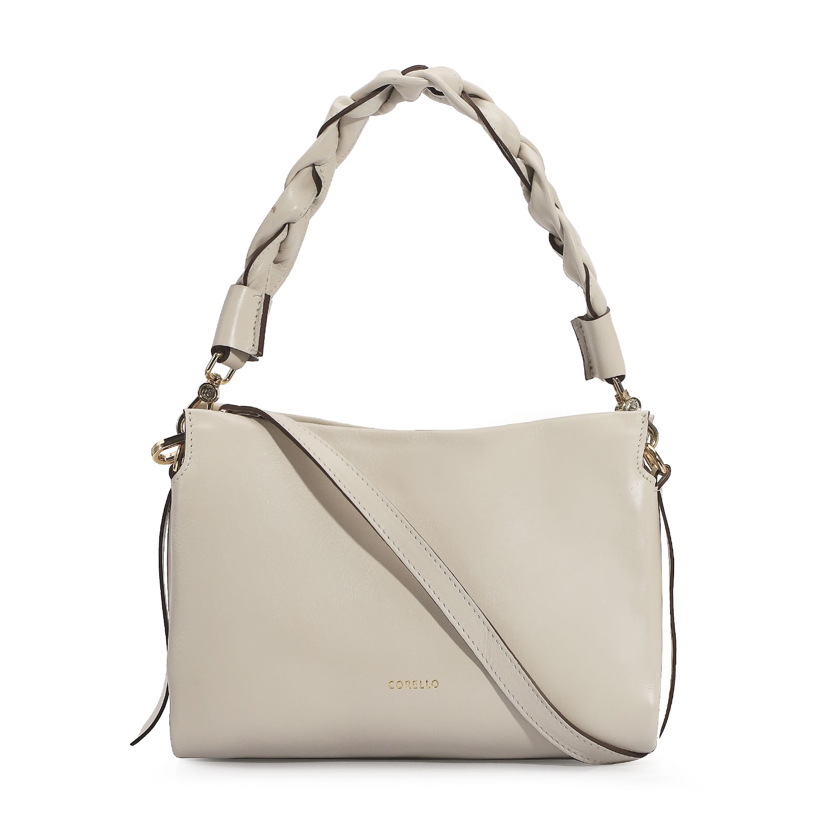 Bolsa De Mão Couro Off White