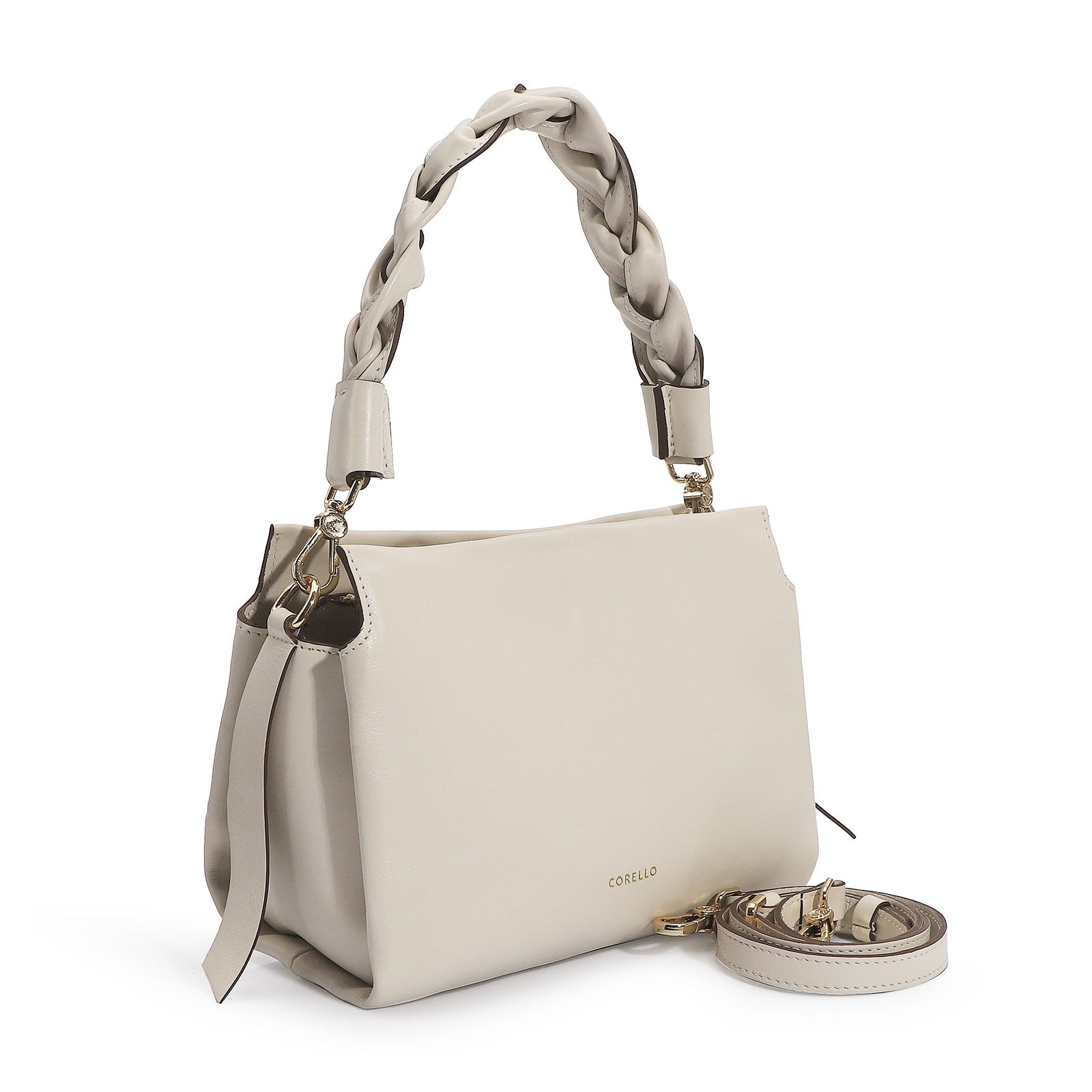 Bolsa De Mão Couro Off White