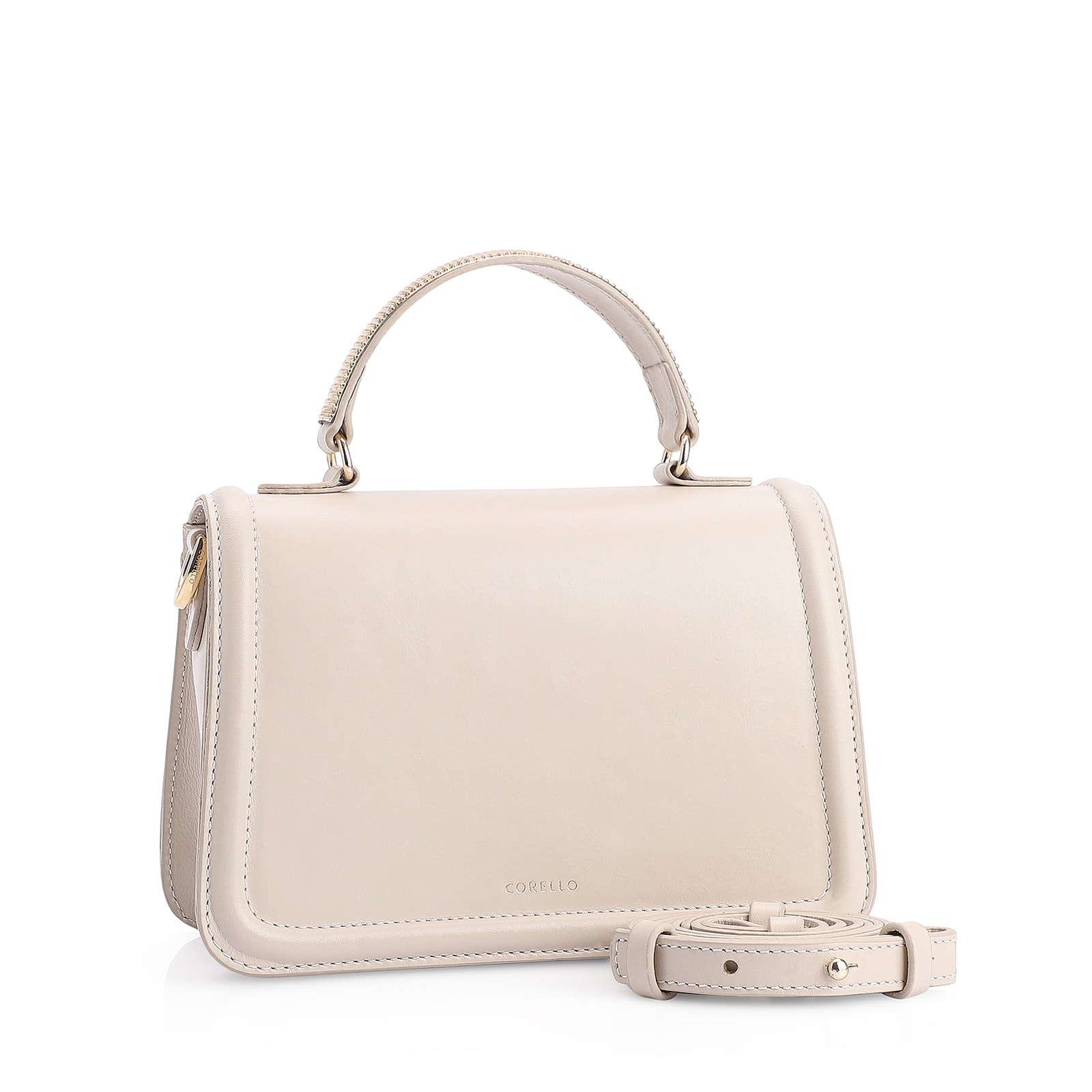 Bolsa De Mão Couro Off White
