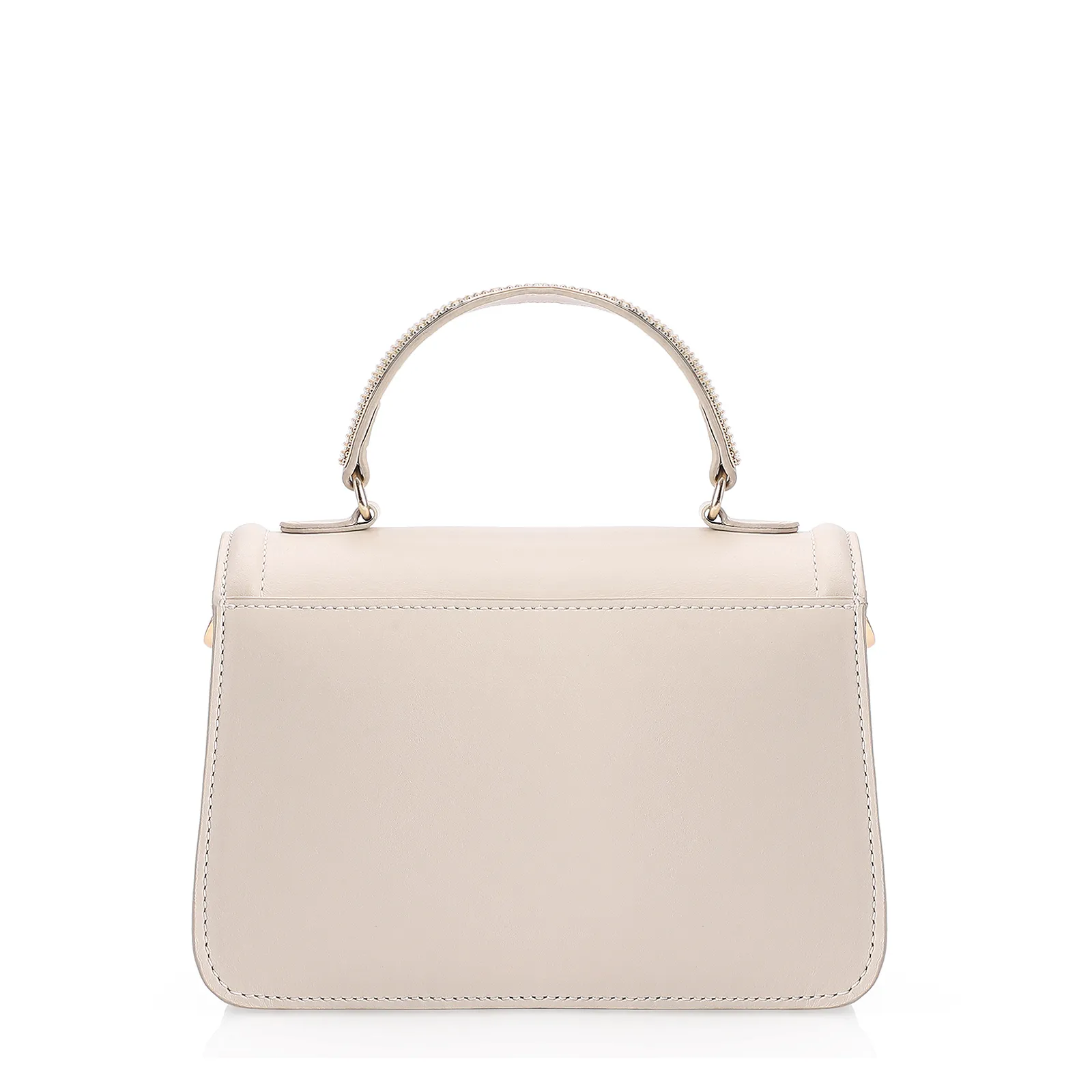 Bolsa De Mão Couro Off White