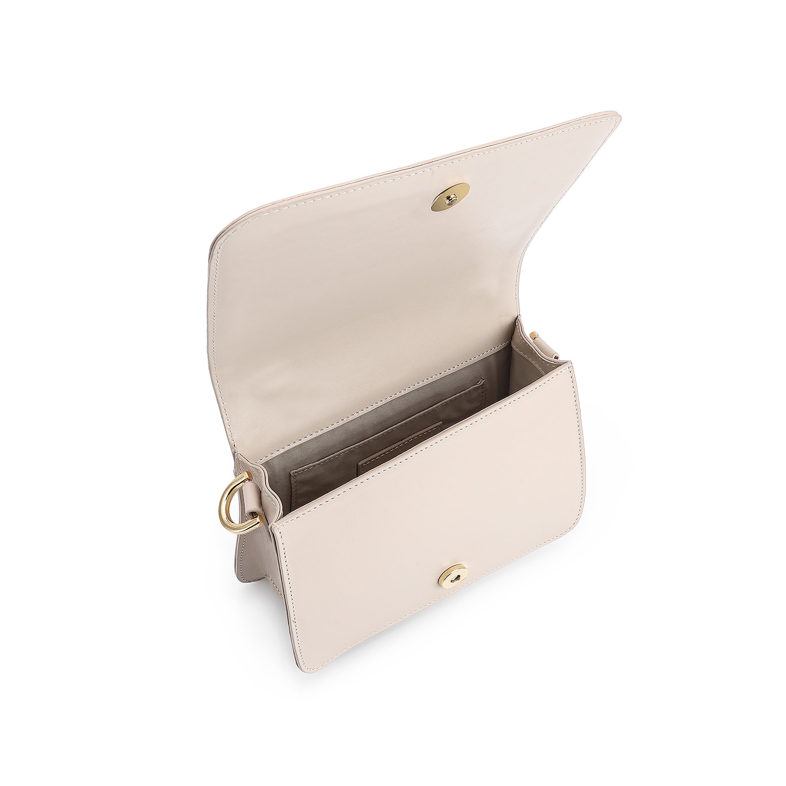 Bolsa De Mão Couro Off White