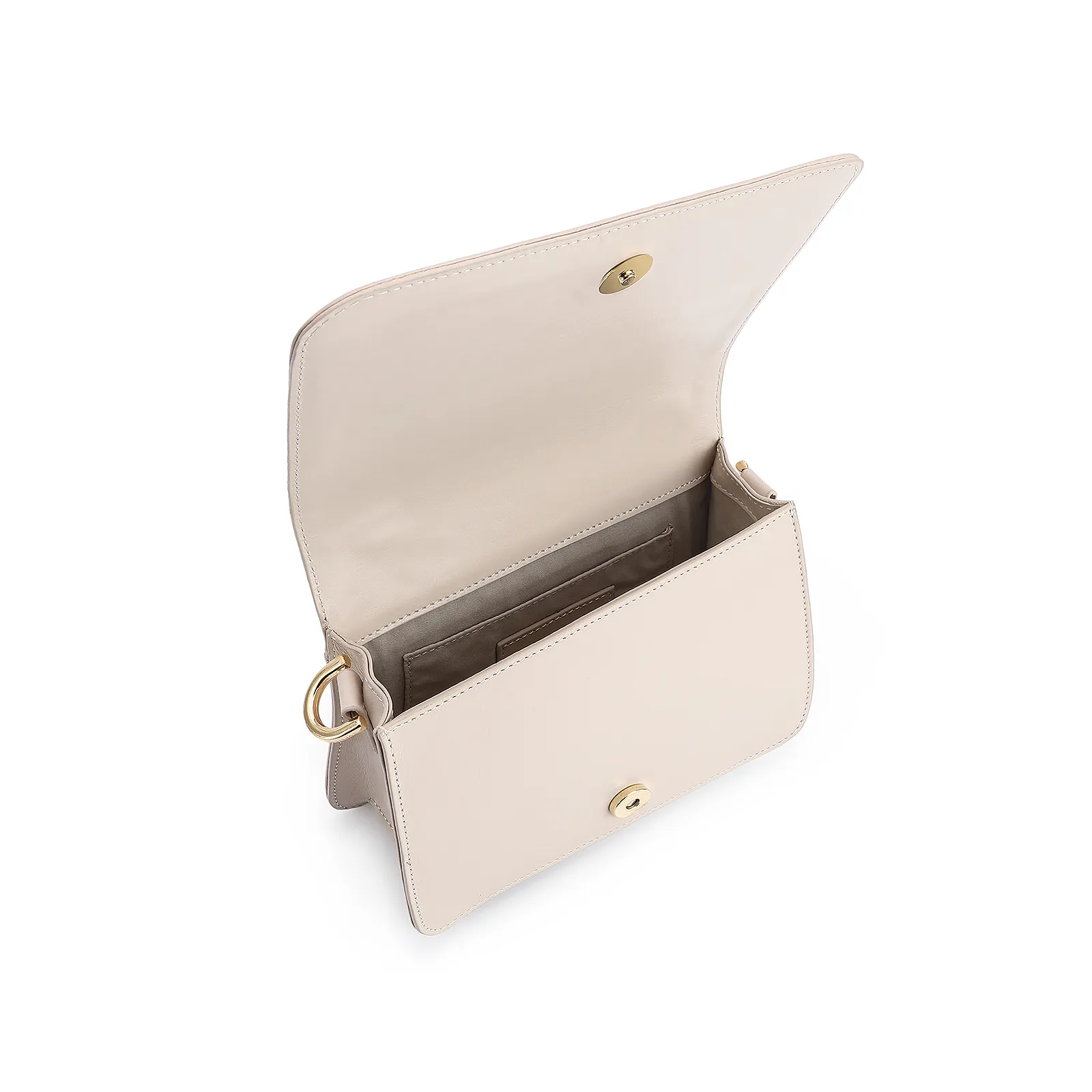 Bolsa De Mão Couro Off White