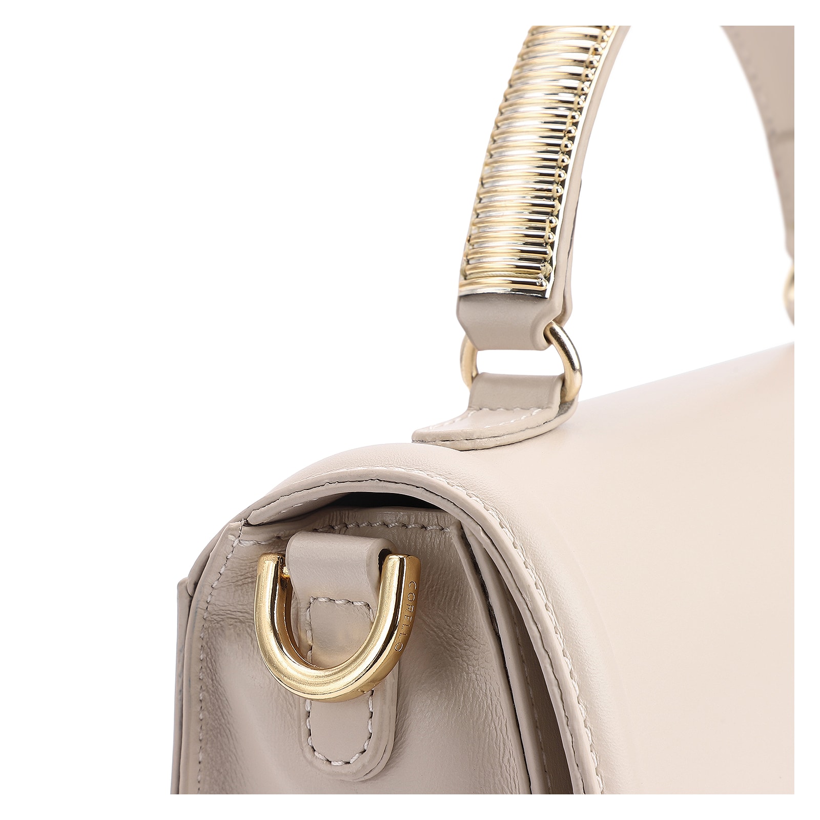 Bolsa De Mão Couro Off White