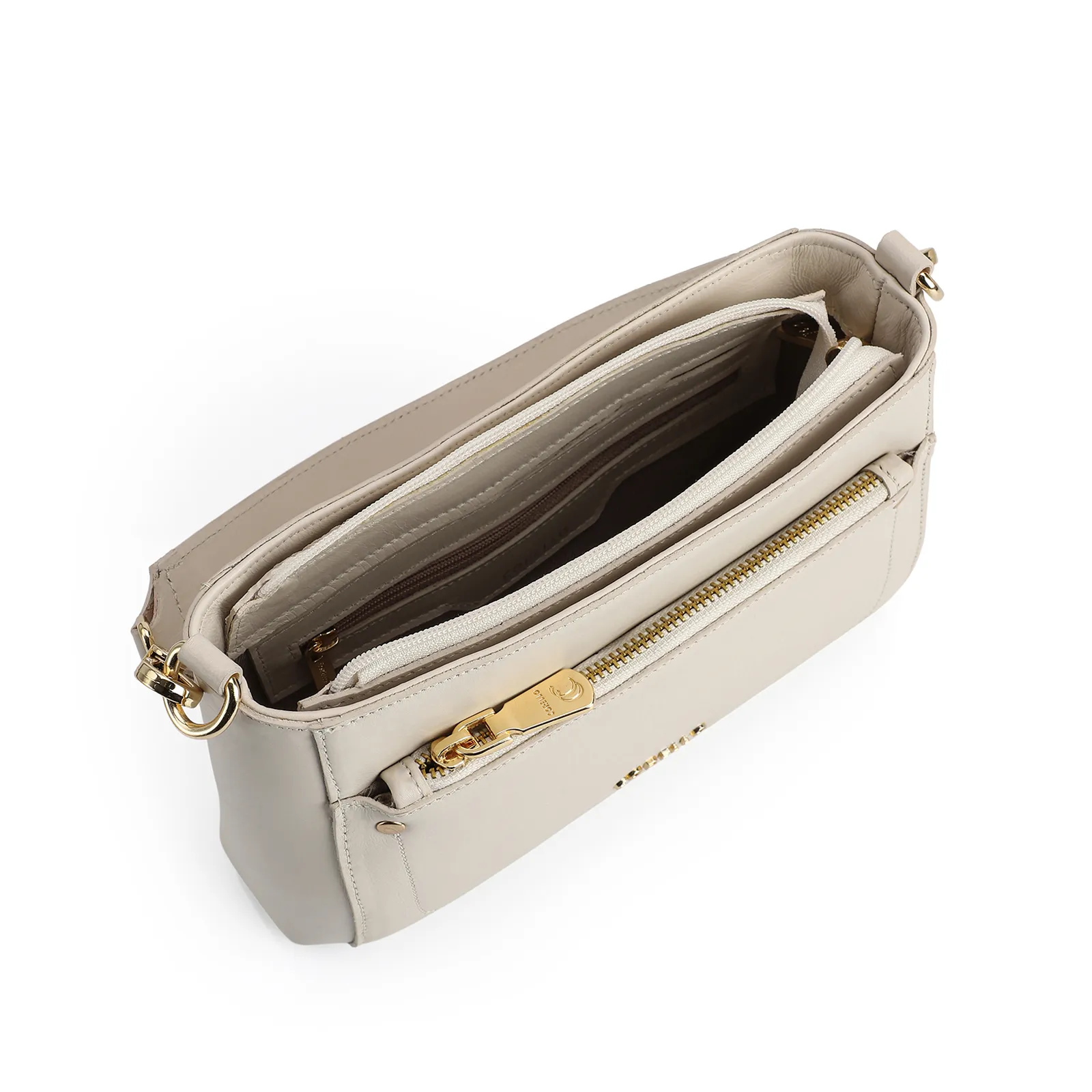 Bolsa De Mão Couro Off White